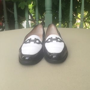 Salvatore Ferragamo boutique black & white loafers